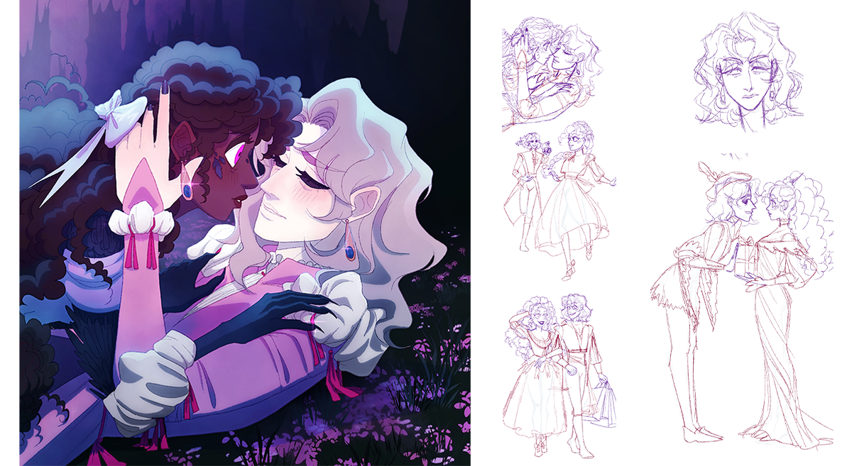 I have been a Comic Assistant for the Webtoon "The Blind Prince" since April 2023. I have done, coloring, and linework. One of my great skill is adjusting my style to be on model.